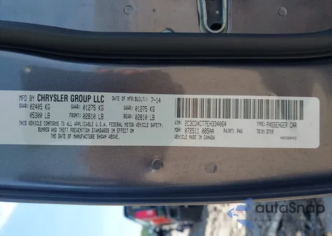 2014 Dodge Charger R/T z USA, uszkodzony, nr VIN 2C3CDXCT7EH334064